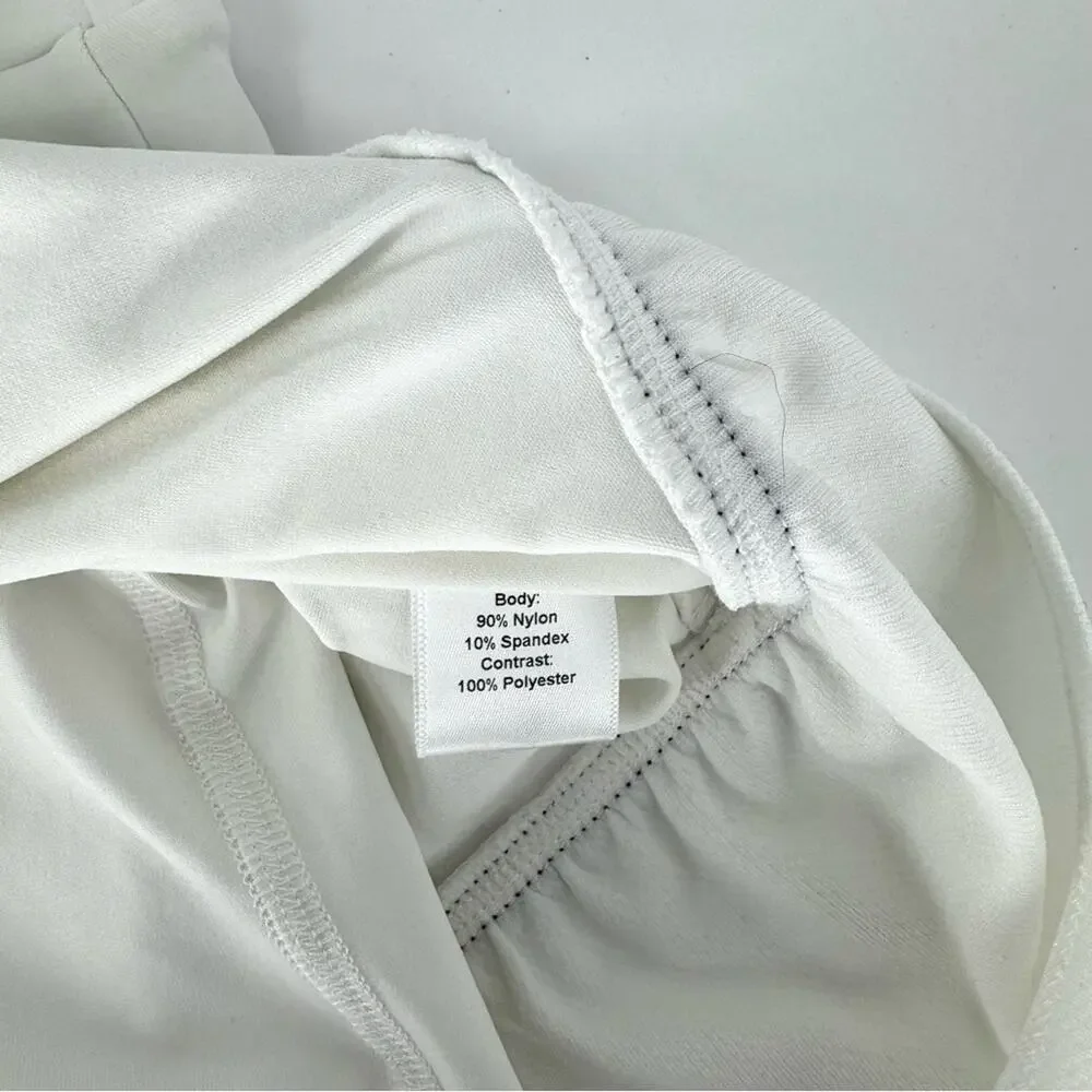 L’Oeuf Poché Baseline Tennis Skort White with Navy‎ Trim Size Small